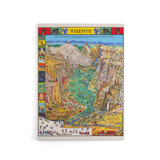 Map Mora 1931 Yosemite Valley Canvas Wall Art Print