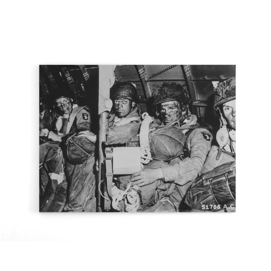 War WWII USA Paratroopers D Day 1944 Canvas Wall Art Print