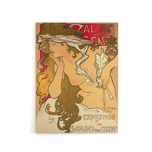Mucha Salon Des Cent Art Nouveau Canvas Wall Art Print