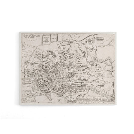 Map Ligorio Ancient Rome Plan Canvas Wall Art Print