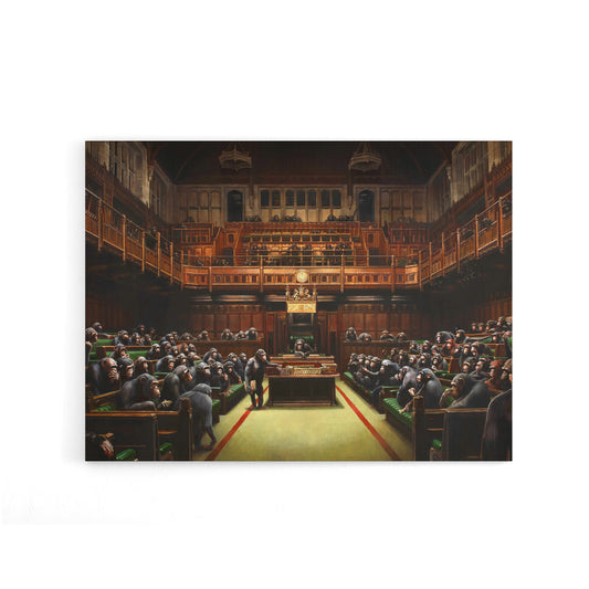 Banksy Devolved Parliament Chimps Canvas Wall Art Print