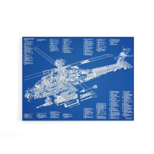 AH 64d Apache Attack Helicopter Canvas Wall Art Print