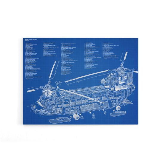 Chinook Helicopter CH 47d Military Canvas Wall Art Print