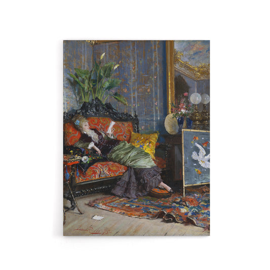 Lucius Rossi Young Woman Reading Canvas Wall Art Print