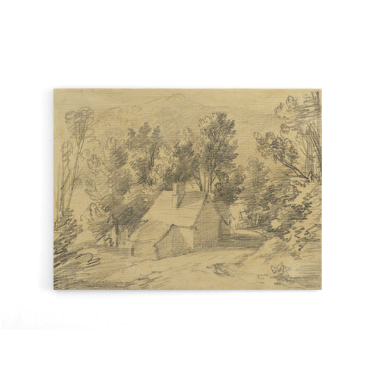 Study House Shed Wooded Valley Canvas Wall Art Print
