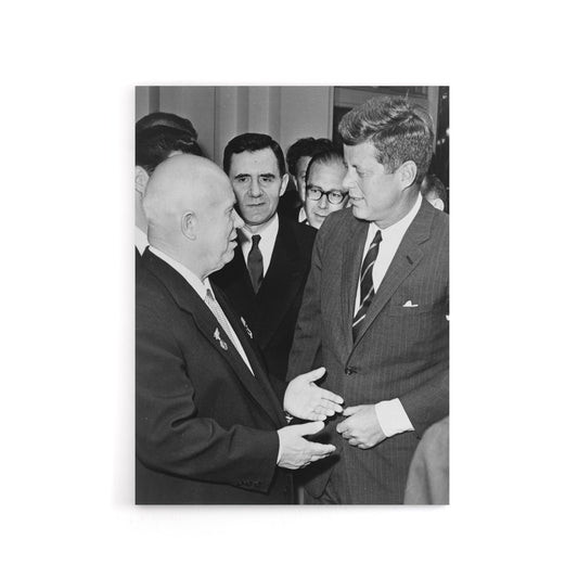John F Kennedy Nikita Khrushchev Canvas Wall Art Print