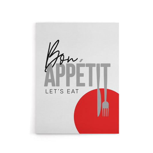 Bon Appetit Kitchen Canvas Wall Art Print