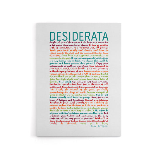 Desiderata Poem Quote Rainbow Canvas Wall Art Print