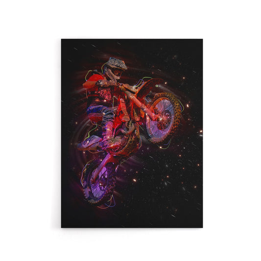 Electric Light Motocross Bike Canvas Wall Art Print
